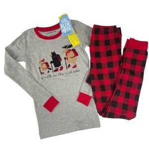 Little Blue House Kids "A Walk on the Wild Side" Pajama Set Size 8 NWT